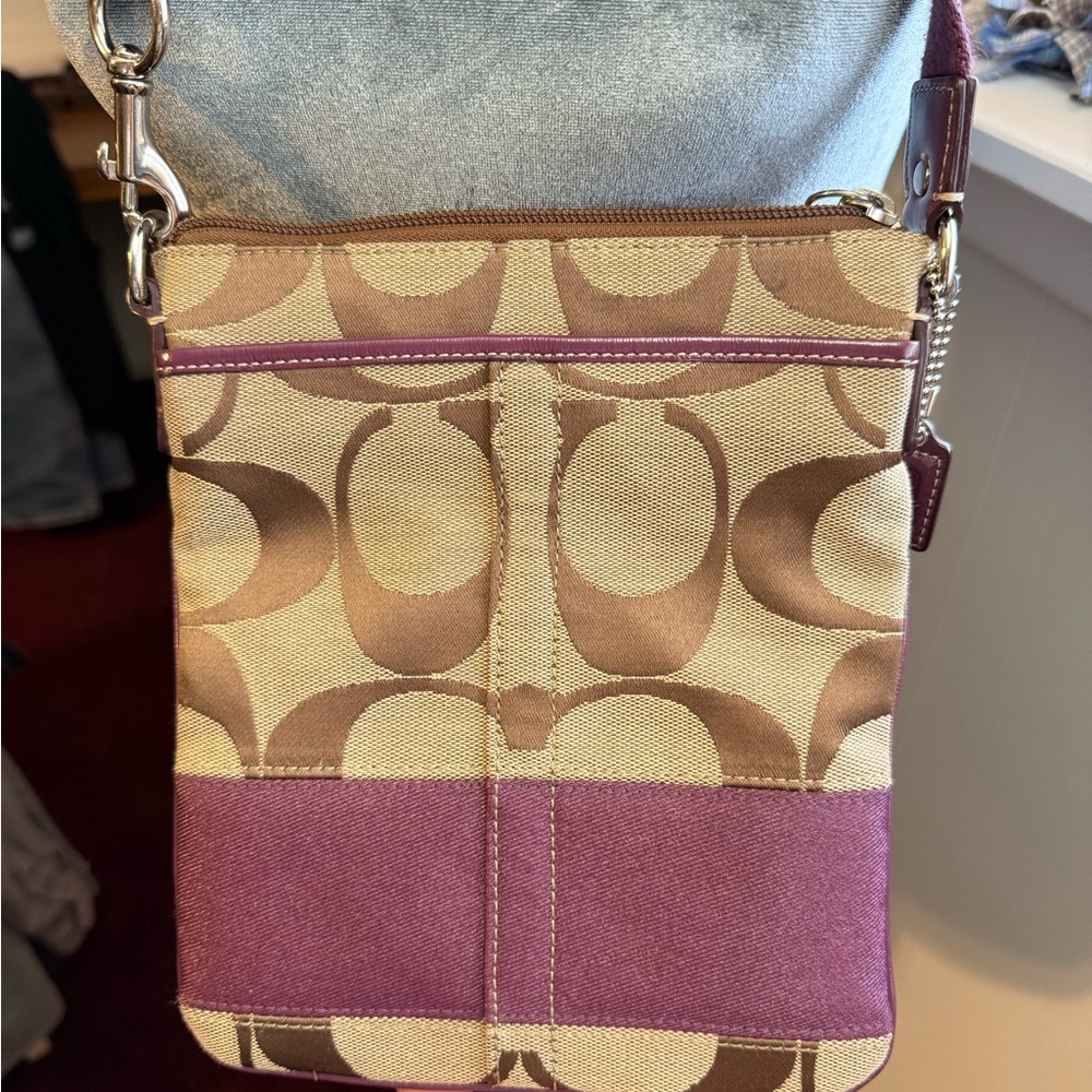 Coach Crossbody Bag vintage - Brown and Purple no creed inside